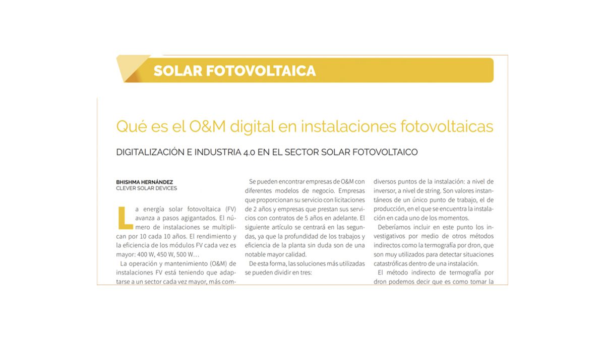 Bhishma Hernández authors an article in Energética 21 magazine on digitalization and Industry 4.0.