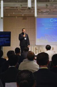 Bhishma Hernández, CEO of Clever Solar, at Plug and Play Japan